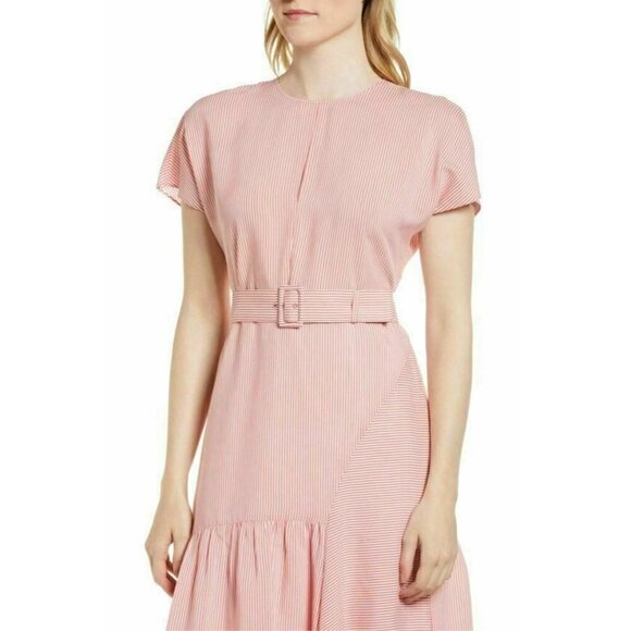 Nordstrom Signature Women Red Silk Blend Dress 10 - Picture 2 of 7